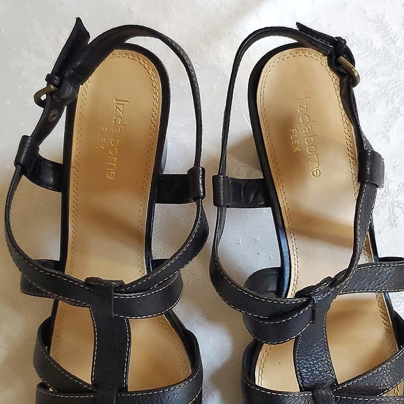 Liz Claiborne Kelly Flex Leather Upper Strappy Buckle Heels Women's Size 10M - Picture 6 of 12